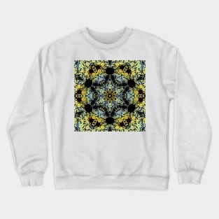 Dot Mandala Flower Yellow Blue and Grey Crewneck Sweatshirt